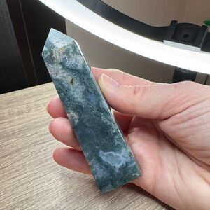 Moss Agate Green Crystal Tower